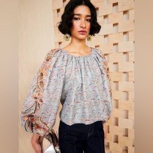 Ulla Johnson Lavinia Blouse in Chalcrdony size 2 Boho